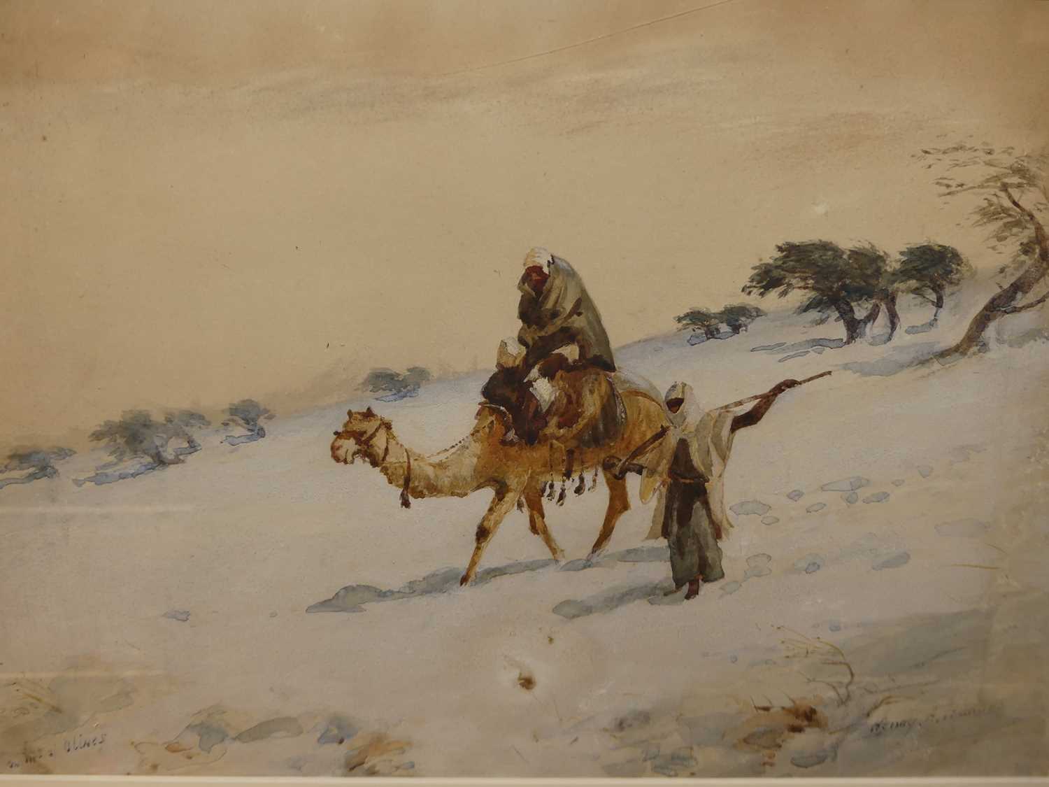G H Gail - Temple Ruins, watercolour, 23 x 30cm; and Henry A Harper - Travellers with camel, - Image 6 of 9