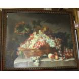 20th century continental school - still life with fruit, oil on board, indistinctly signed lower