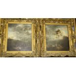 Early 19th century English school - pair of extensive landscape scenes with travellers and