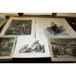 Assorted loose prints and engravings, to include after Hogarth and portrait examples