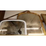 A Victorian style gilt composition framed over mantel mirror, height 116cm, together with a