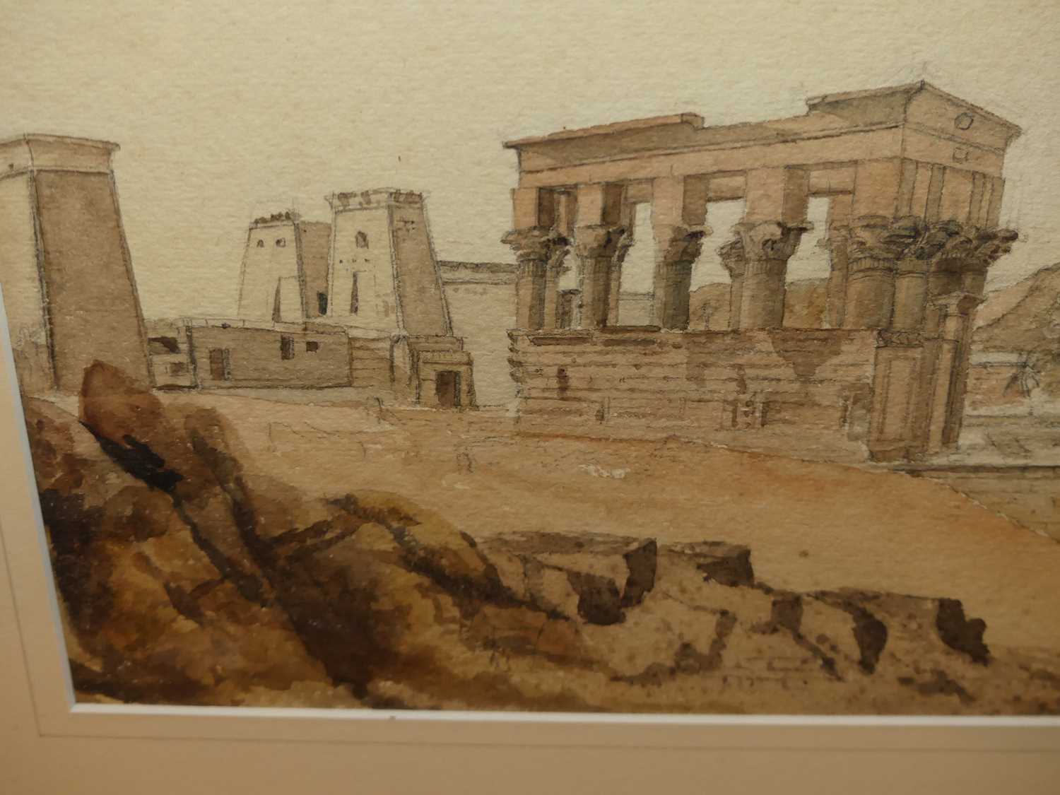 G H Gail - Temple Ruins, watercolour, 23 x 30cm; and Henry A Harper - Travellers with camel, - Image 3 of 9