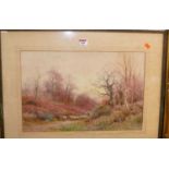 Henry Stannard - Sheep in an autumnal landscape, watercolour, signed lower left, 32x48cm