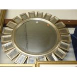A reproduction silvered composition sunburst wall mirror, dia. 85cm