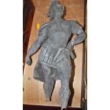 A lead figure of a soldier, h.48cm (a/f)Damage to legs. As found.