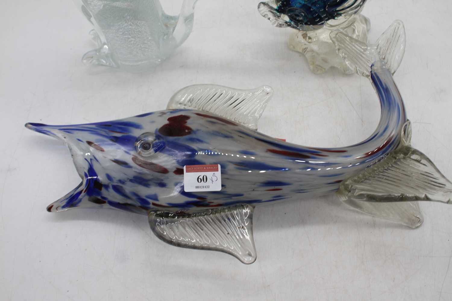 Murano glass model of a Marlin, together with one other Murano fish, and a Murano Silver Flecks - Image 2 of 2