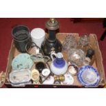 A collection of glassware and ceramics, to include Victorian teawares