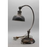 A contemporary continental industrial style brushed aluminium adjustable lamp, height 50cm