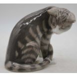 A Royal Copenhagen porcelain model of a cat, h.13cm