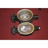 A pair of vintage carriage lamps, each 30cm