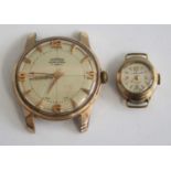 A Le Cheminant lady's 9ct gold cased manual wind wristwatch (lacking bracelet), case dia.15mm;