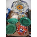 A collection of 19th century and later ceramics, to include Japan pattern stoneware plates and