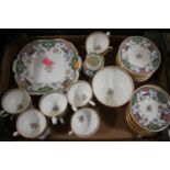 A Mintons floral decorated part tea service