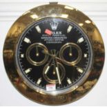 A reproduction quartz advertising wall clock, dia.33.5cm