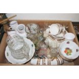 A collection of glassware and ceramics, to include a Colclough part tea service