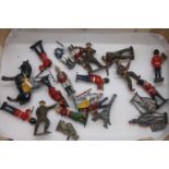 A collection of painted lead soldier figures