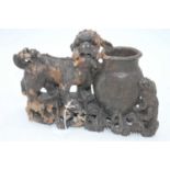 A Chinese carved soapstone model of a Dog of Fo, h.17cm