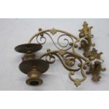 A pair of early 20th century brass wall sconces, 20cm