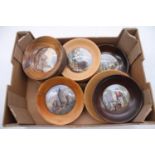 A collection of Victorian Prattware pot lids, to include Strasburg and The Chin Chew River, each