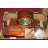 Miscellaneous items, to include an early 20th century mahogany mantel clock