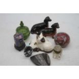 Miscellaneous items, to include a Chinese cloisonne enamel jar and cover, Chinese glass scent