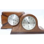 An Art Deco walnut cased mantel clock, the silvered dial with Arabic numerals, signed Cottell of