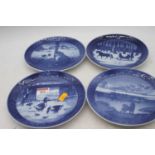 A set of four Royal Copenhagen Christmas plates, dia.18.5cm