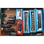 One tray containing a collection of mixed 00 gauge railways to include Hornby, Airfix, Mainline, and