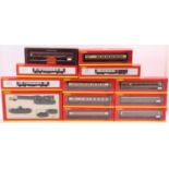 One tray containing a collection of mixed Hornby 00 gauge boxed industrial stock and passenger