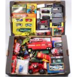Two trays containing a collection of mixed boxed and loose diecast to include Matchbox, Quartzo,