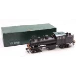 Scratch-built G scale ‘Lima Loco Works 1915’ on plate, Shay loco, battery powered, black with