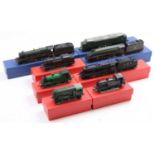 Eight loose Hornby Dublo mixed 3-rail, 2-rail, and converted locomotive group, to include a