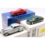 A Franklin Mint 1/24 scale boxed diecast group to include a 1937 Alfa Romeo 2900B saloon finished in