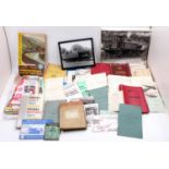 A large box of assorted railway ephemera to include British Railways stations illustrated