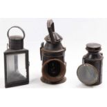 Collection of 3 various BR railway hand lamps