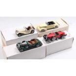 A collection of Franklin Mint 1/24 scale diecast road vehicles to include a Jaguar SS100, Alvis 4.
