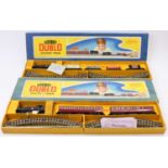 Two Hornby-Dublo 3-rail train sets in ‘long-thin’ Dublo blue boxes: EDP10 gloss 0-6-2 Tank Goods set