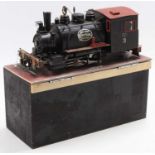 Scratch-built 0-4-0 G scale ‘New York Central System’ No.3, single can motor, black with oxide roof,