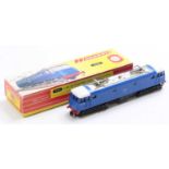 2245 converted to 3-rail Hornby Dublo 3300HP Electric Locomotive E3002, blue with white roof.