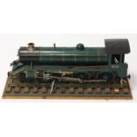 3.5 inch gauge de-commissioned live steam model of a 4-6-0 locomotive, finished in green and
