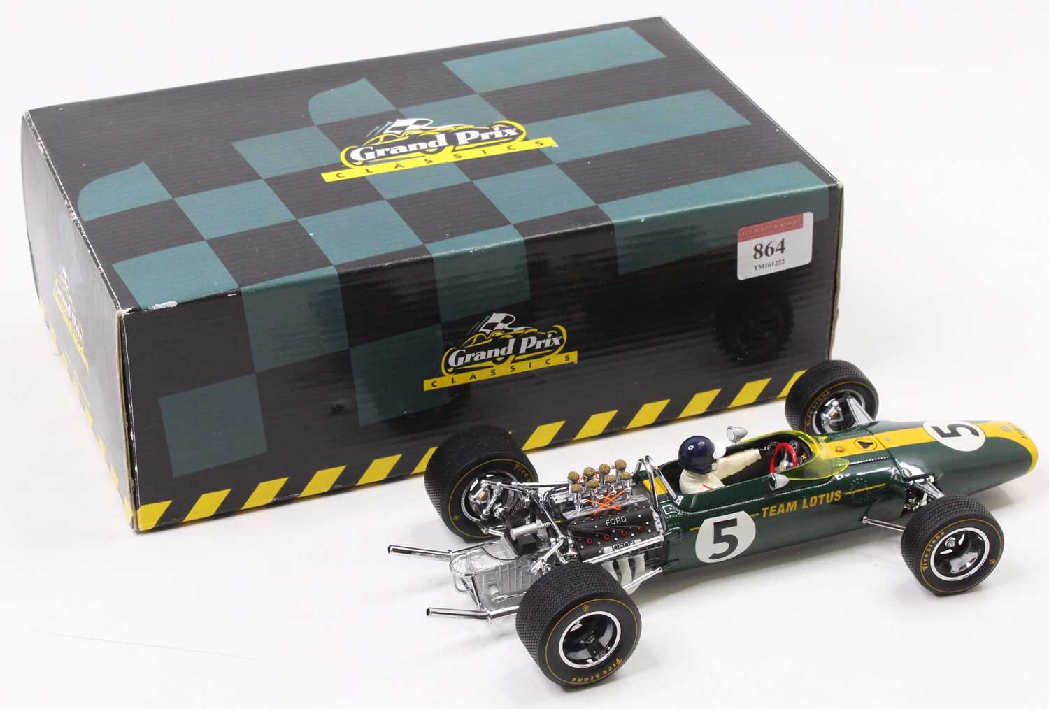 An Exoto Grand Prix Classics 1/18 scale model of a Lotus 49 No. 5 F1 race car, finished in yellow - Image 2 of 3