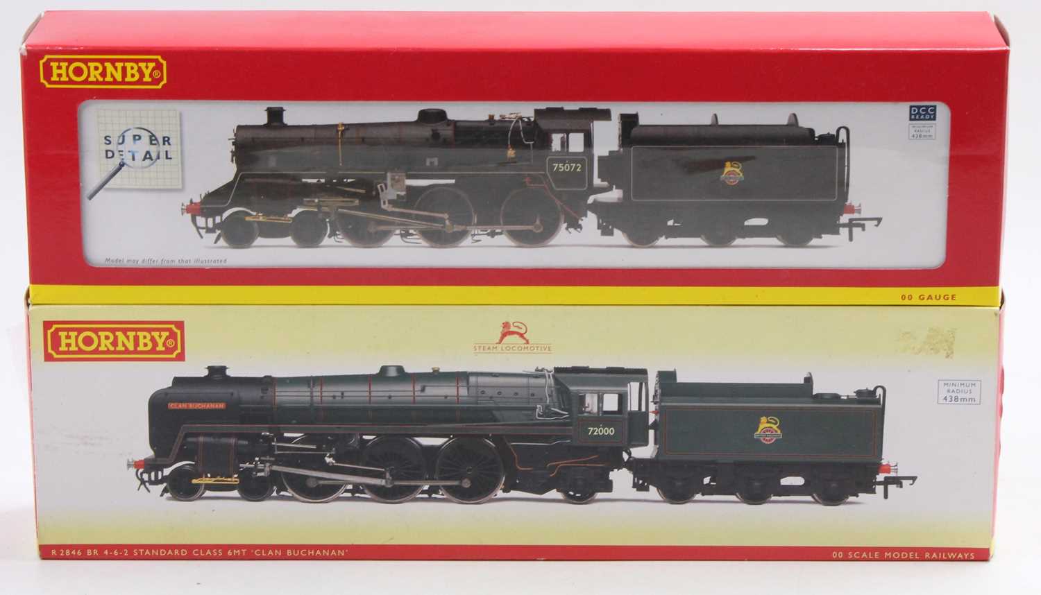 A Hornby 00 gauge DCC ready boxed locomotive group to include a No. R3016 standard 4MT class 75072