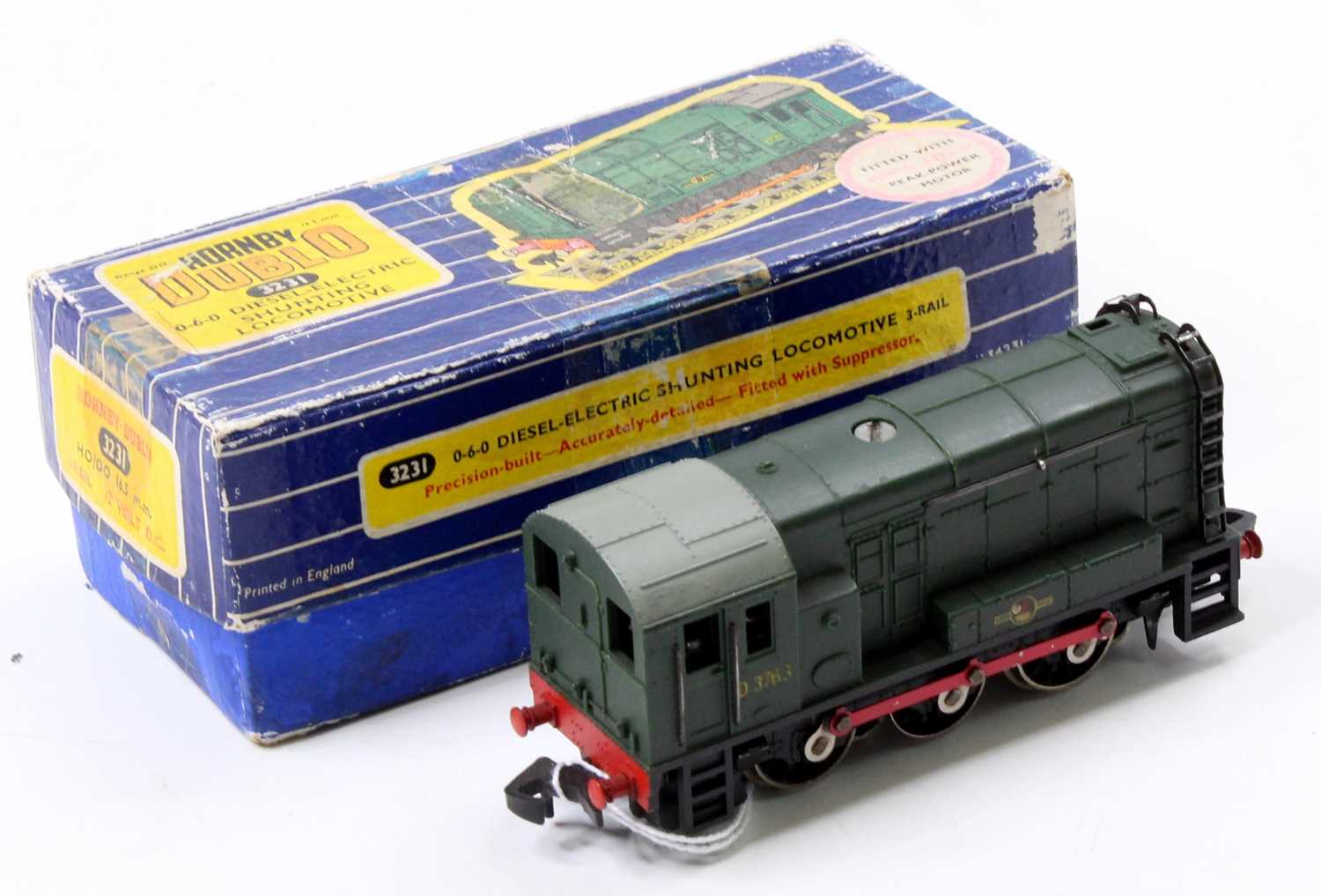 3231 Hornby-Dublo 3-rail 0-6-0 diesel shunting loco BR green D3763 one-piece rods (VG-E) (BP) with - Image 2 of 3