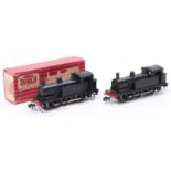 Two 2206 Hornby-Dublo 2-rail 0-6-0 tank locos, BR black 31337, all totems heavily rubbed, some marks