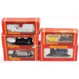 Five Hornby steam locos: R059 GWR Pannier tank 2744 (VG) (BP); R861 LNER 3980, J52 0-6-0 tank