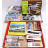 Two trays containing a collection of continental and American outline N gauge railways to include