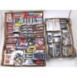 Three trays containing a collection of mixed modern issue diecast to include Herpa, Cararama,