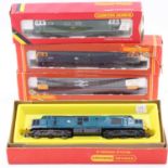 Four Hornby diesel locos: R250 Class 58 Co-Co 53007 (E-BG); R404 Class 47 Co-Co 47568 BR blue (VG-