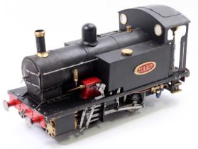 From LBSC Designs a well-made live steam "Juliet" 0-4-0 tank locomotive, hand painted in black and