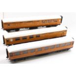 Gauge 1, 10mm scale Fred Newman Rake of 3 LNER Gresley Coaches, to include Composite, 3rd 1/2